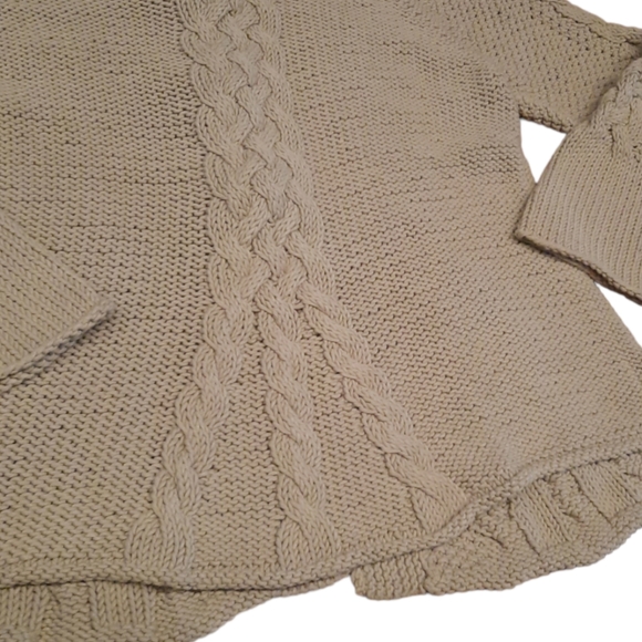 SPLENDOR! Cardigan Sweater Crochet Heavy Weight Buttons Womens Size L #7143 - Picture 6 of 6
